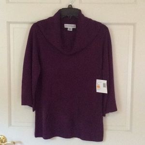 NWT Sag Harbor Purple Sweater Small 3/4 Sleeve